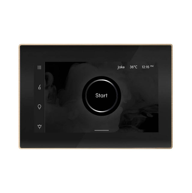 Mr. Steam - iSteamX Steam Shower Control and Aroma Glass SteamHead in Black Brushed Bronze - Black Brushed Bronze