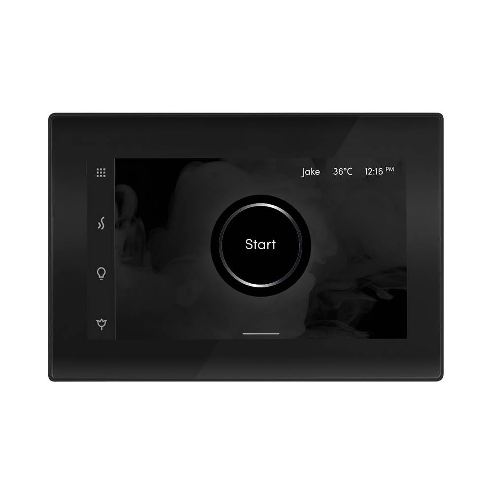 Mr. Steam - iSteamX Steam Shower Control and Aroma Glass SteamHead in Black Matte Black - Black Matte Black