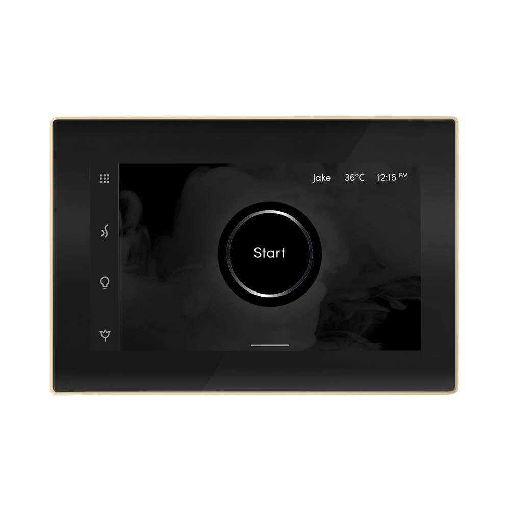 Mr. Steam - iSteamX Steam Shower Control and Aroma Glass SteamHead in Black Satin Brass - Black Satin Brass