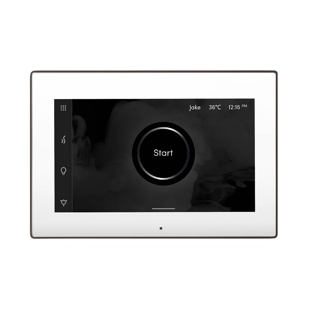 XButler Max Linear Steam Shower Control Package with iSteamX Control and Linear SteamHead in Black Brushed Bronze