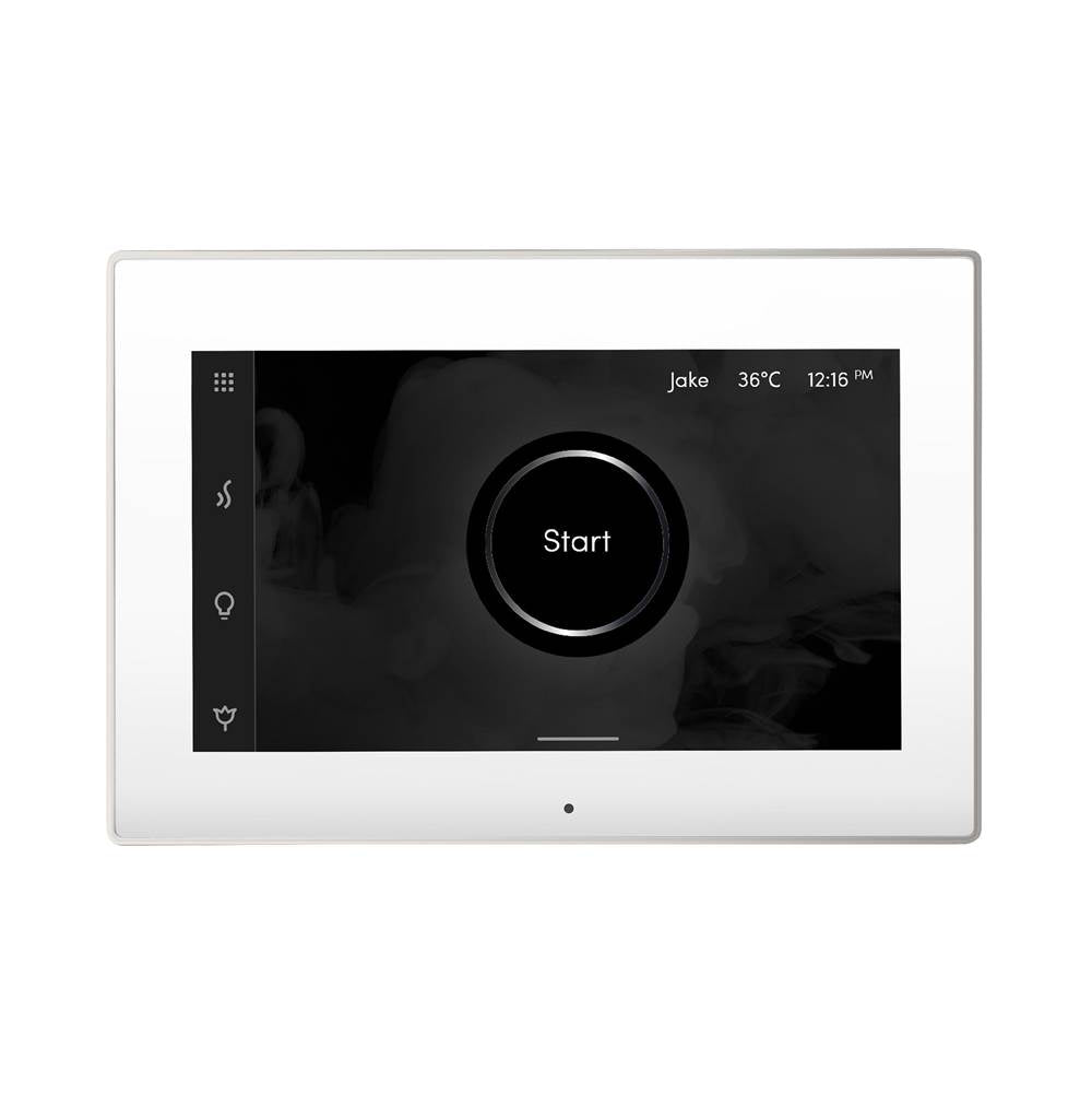 XButler Max Steam Shower Control Package with iSteamX Control and Aroma Glass SteamHead in White Brushed Bronze