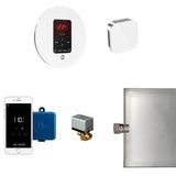 Mr. Steam - Butler Steam Shower Control Package with iTempoPlus Control and Aroma Designer SteamHead in Round Glass White - Glass White