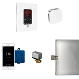 Mr. Steam - Butler Steam Shower Control Package with iTempoPlus Control and Aroma Designer SteamHead in Square Glass White - Glass White