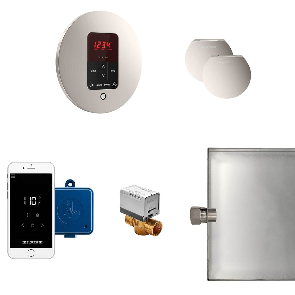 Mr. Steam - Butler Max Steam Shower Control Package with iTempoPlus Control and Aroma Designer SteamHead in Round Polished Nickel - Polished Nickel
