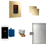 Mr. Steam - Butler Max Steam Shower Control Package with iTempoPlus Control and Aroma Designer SteamHead in Square Polished Brass - Polished Brass