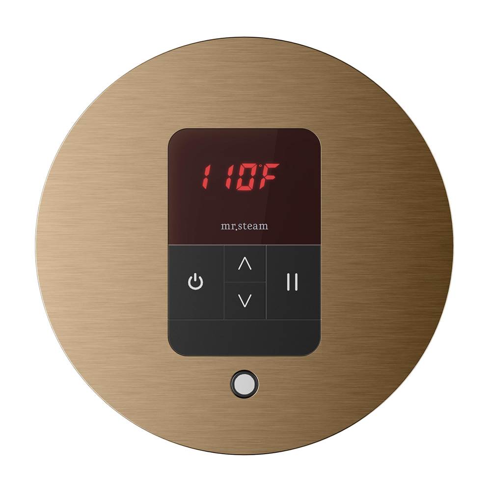 iTempo Steam Shower Control and Aroma Designer SteamHead in Round Brushed Bronze