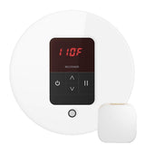 Mr. Steam - iTempo Steam Shower Control and Aroma Designer SteamHead in Round Glass White - Glass White