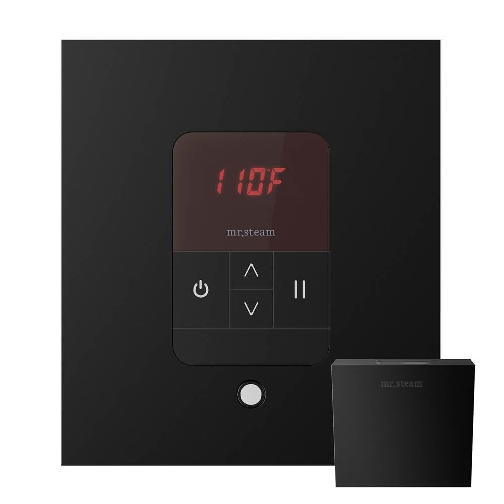 Mr. Steam - iTempo Steam Shower Control and Aroma Designer SteamHead in Square Matte Black - Matte Black