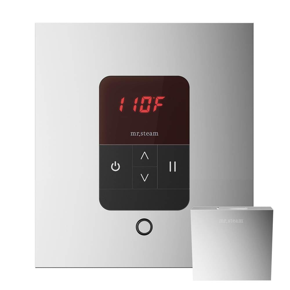 Mr. Steam - iTempo Steam Shower Control and Aroma Designer SteamHead in Square Polished Chrome - Polished Chrome
