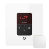 Mr. Steam - iTempo Steam Shower Control and Aroma Designer SteamHead in Square Glass White - Glass White