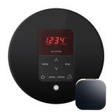 Mr. Steam - iTempoPlus Steam Shower Control and Aroma Designer SteamHead in Round Glass Black - Glass Black
