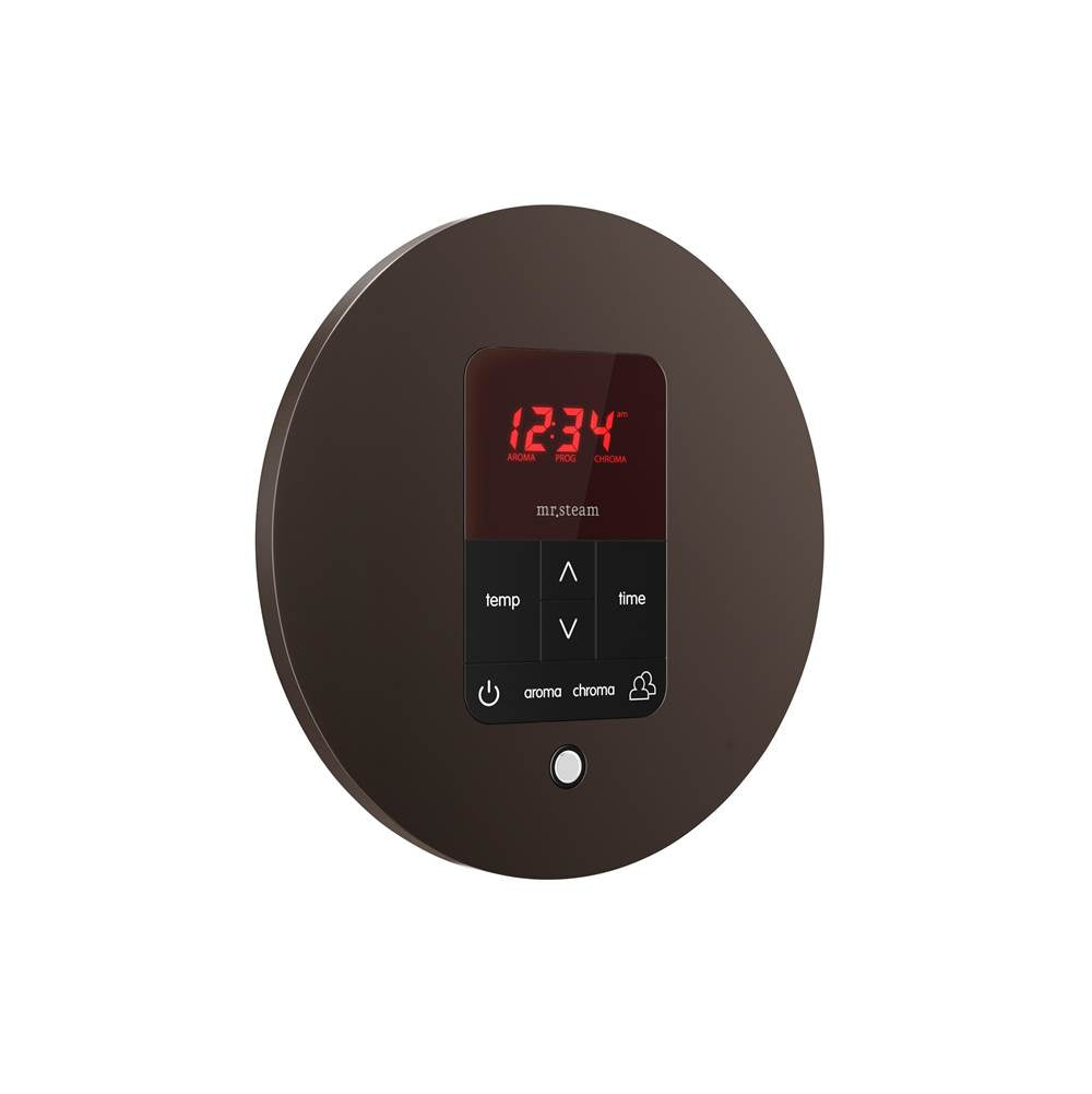 iTempoPlus Steam Shower Control and Aroma Designer SteamHead in Round Brushed Bronze
