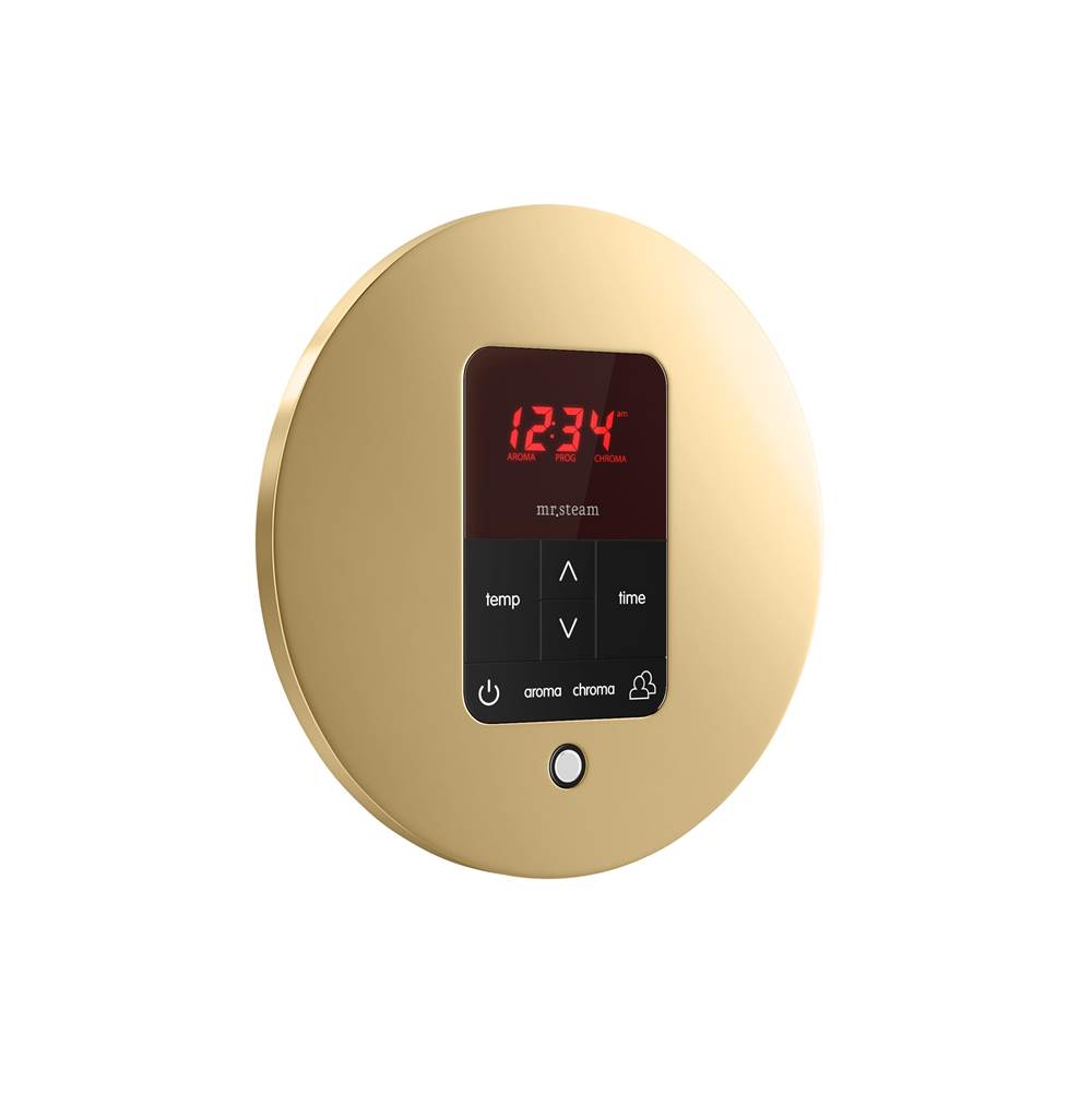iTempoPlus Steam Shower Control and Aroma Designer SteamHead in Round Brushed Bronze