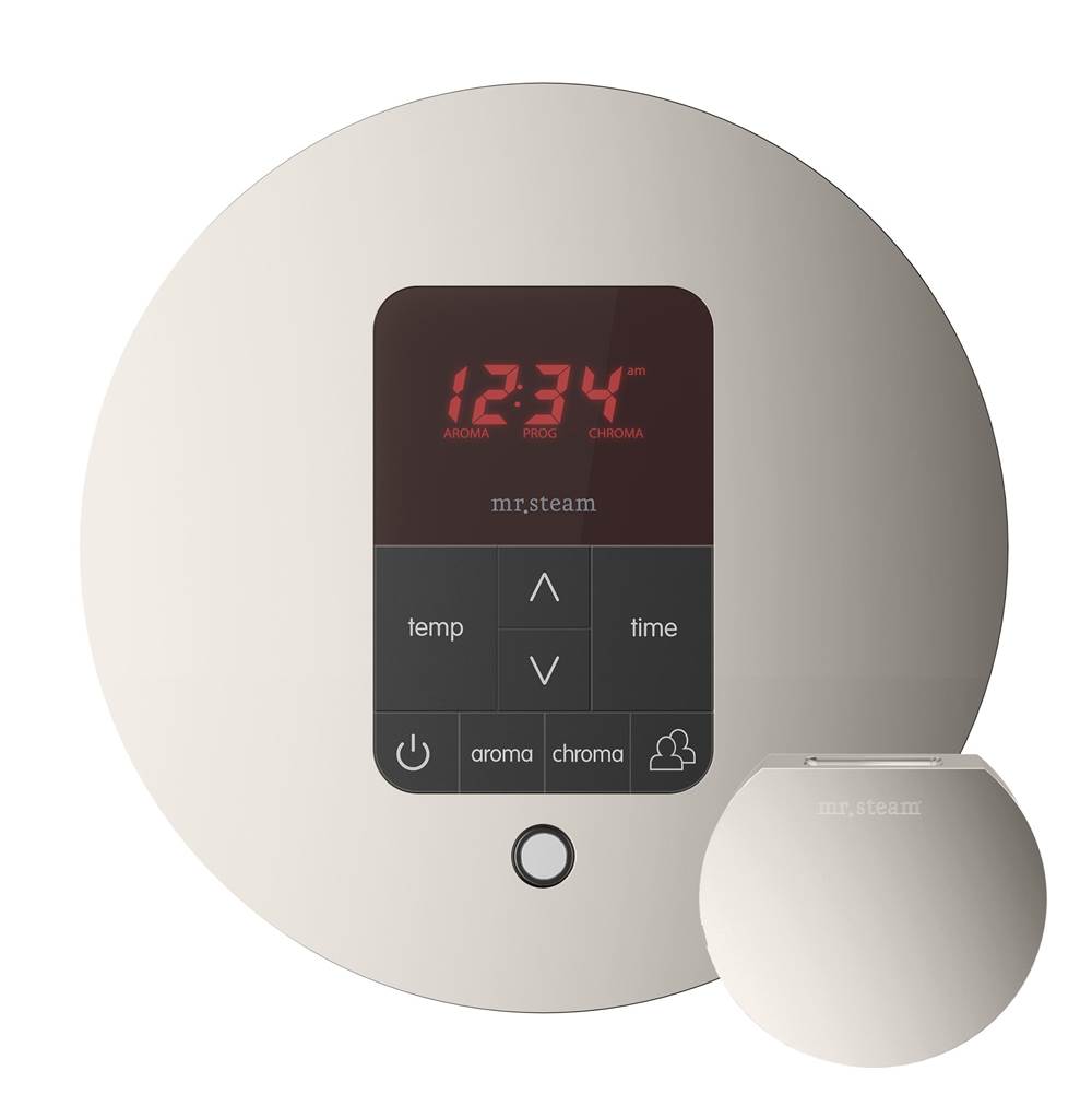 Mr. Steam - iTempoPlus Steam Shower Control and Aroma Designer SteamHead in Round Polished Nickel - Polished Nickel