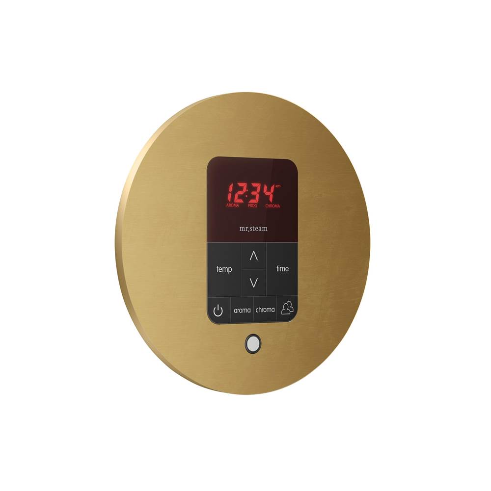 iTempoPlus Steam Shower Control and Aroma Designer SteamHead in Round Brushed Bronze