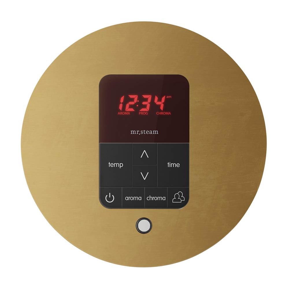 iTempoPlus Steam Shower Control and Aroma Designer SteamHead in Round Brushed Bronze