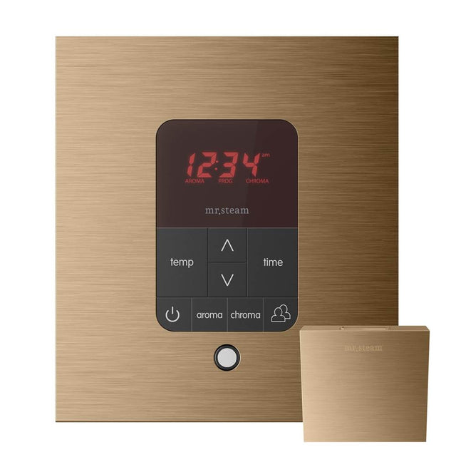 Mr. Steam - iTempoPlus Steam Shower Control and Aroma Designer SteamHead in Square Brushed Bronze - Brushed Bronze