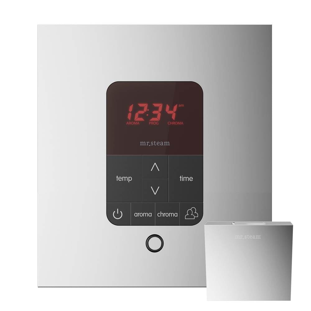 Mr. Steam - iTempoPlus Steam Shower Control and Aroma Designer SteamHead in Square Polished Chrome - Polished Chrome