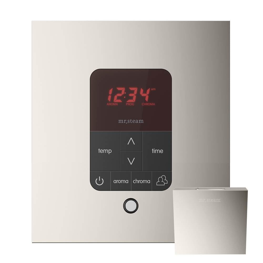 Mr. Steam - iTempoPlus Steam Shower Control and Aroma Designer SteamHead in Square Polished Nickel - Polished Nickel