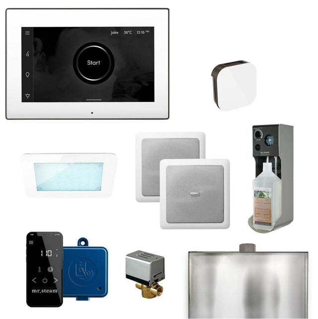 Mr. Steam - XDream Programmable Steam Generator Control Kit with iSteamX Control and Aroma Glass Steamhead in White Oil Rubbed Bronze - White Oil Rubbed Bronze