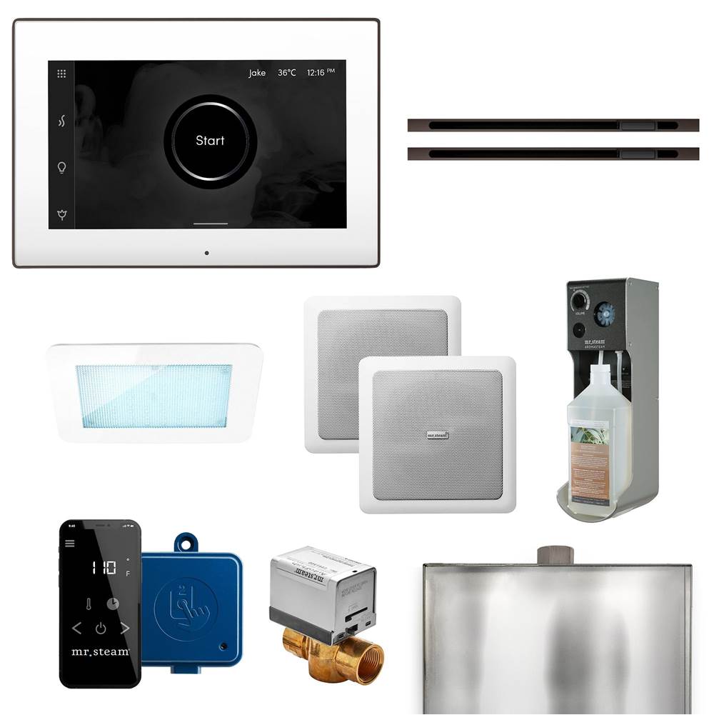 Mr. Steam - XDream Max Linear Programmable Steam Generator Control Kit with iSteamX Control and Linear Steamhead in White Oil Rubbed Bronze - White Oil Rubbed Bronze