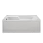 MTI Basics - 60X30 White Left Hand Drain Integral Skirted Soaker W/ Integral Tile Flange-Basics - White