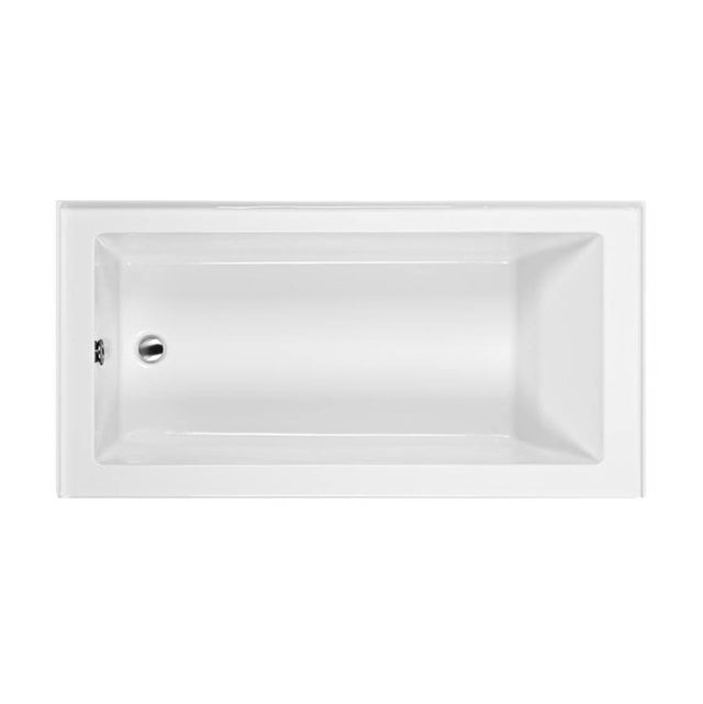 MTI Basics - 60X30 White Left Hand Drain Above Floor Rough In Integral Skirted Soaker W/ Integral Tile Flange-Basics - White