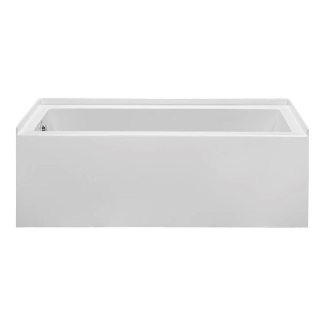 MTI Basics - 60X30 White Right Hand Drain Above Floor Rough In Integral Skirted Whirlpool W/ Integral Tile Flange-Basics - White