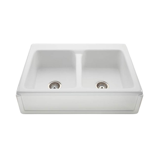 MTI Basics - BORDER FRONT DOUBLE BOWL BASI 33X22 WHITE - White