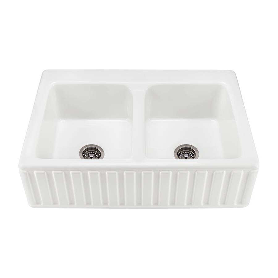 MTI Basics - VERTICAL FRONT DOUBLE BOWL BASI 33X22 WHITE - White