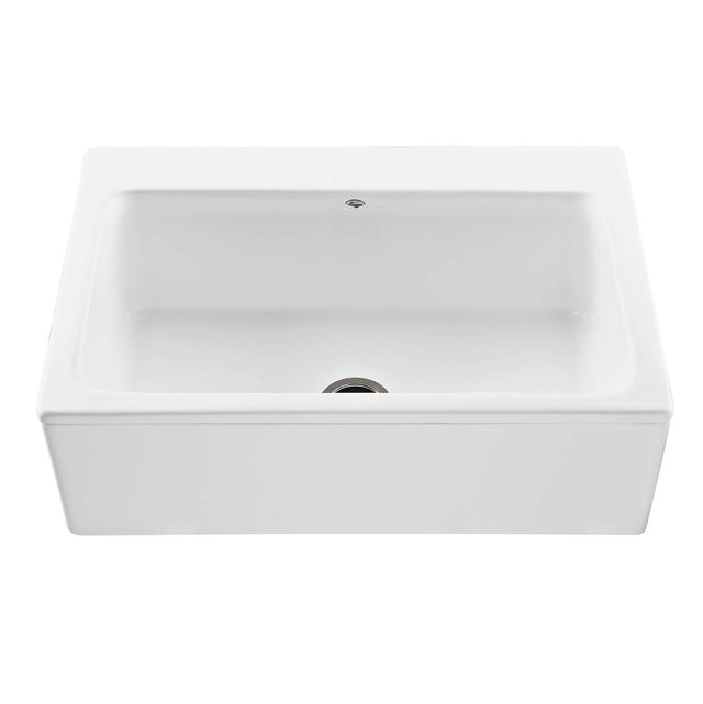 MTI Basics - 33X22 White Plain Front Single Bowl Basics Farmhouse Sink-Mccoy
