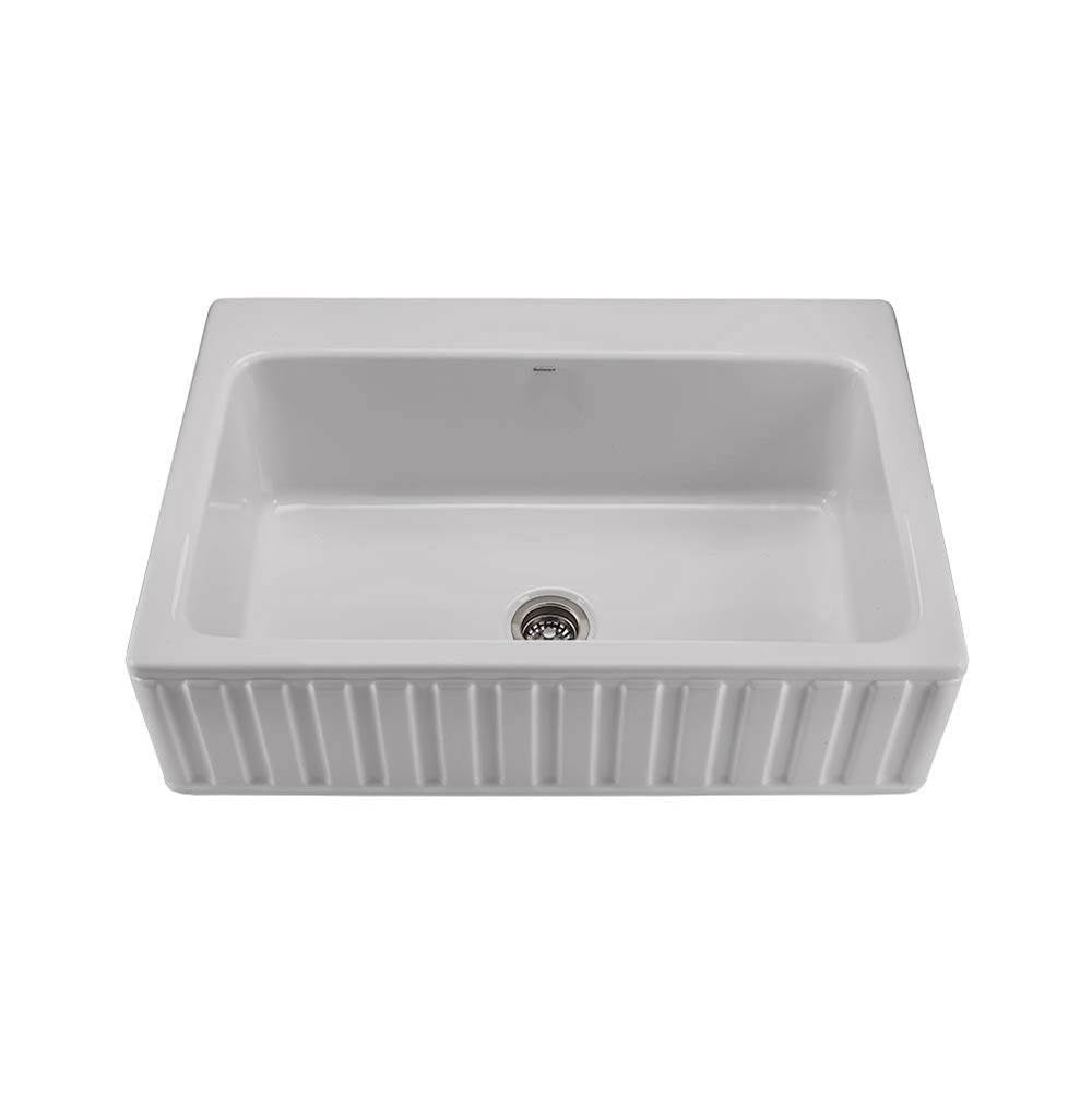 MTI Basics - 33X22 White Vertical Front Single Bowl Basics Farmhouse Sink-Mccoy