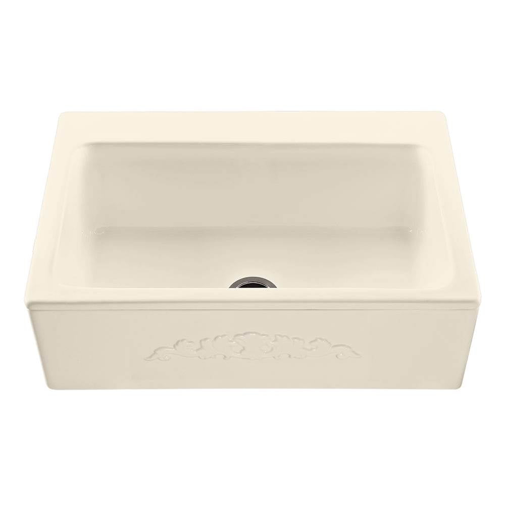 MTI Basics - 33X22 White Embossed Front Single Bowl Basics Farmhouse Sink-Mccoy