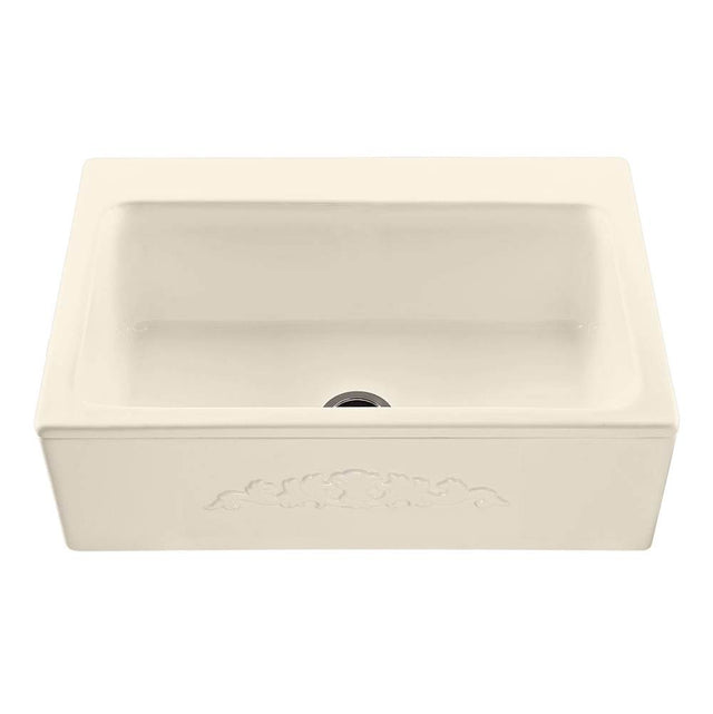 MTI Basics - 33X22 White Embossed Front Single Bowl Basics Farmhouse Sink-Mccoy