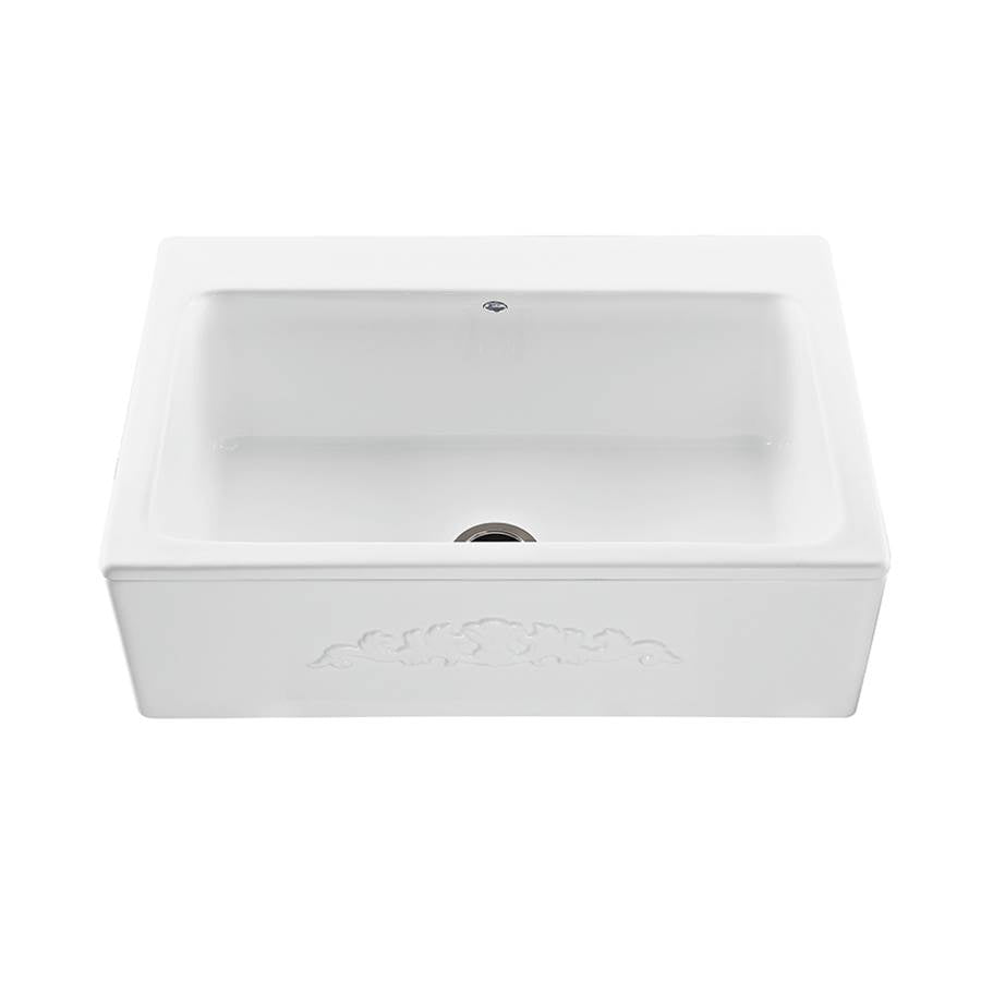 MTI Basics - BASICS EMBOSSED FRONT SINGLE BOWL 33X22 WHITE - White