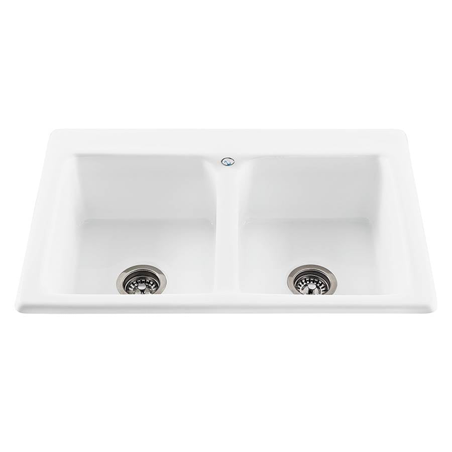 MTI Basics - BASICS DOUBLE BOWL SINK 33X22 WHITE - White