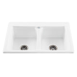 MTI Basics - BASICS DOUBLE BOWL SINK 33X22 WHITE - White