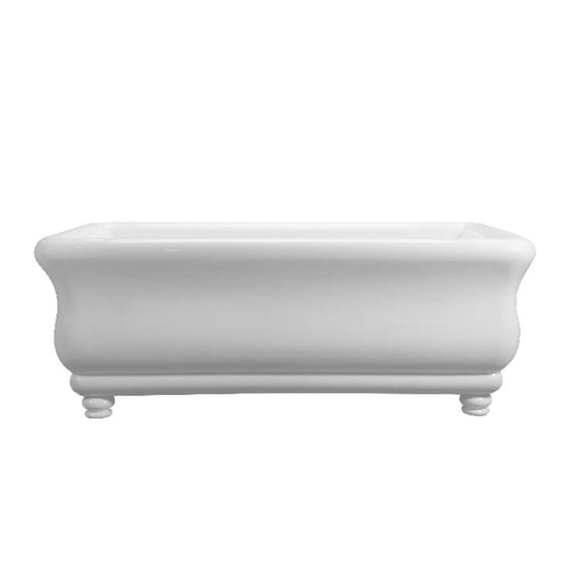MTI Baths - PARISIAN 2 WITH BUN FEET ACRYLIC CXL SCULPTED FINISH FREESTANDING SOAKER - WHITE (72X40) - White