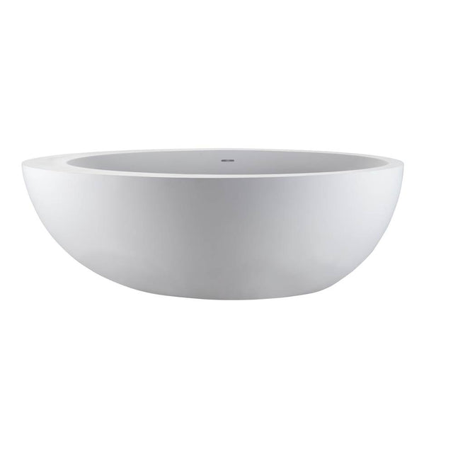 MTI Baths - CASCARA SCULPTURESTONE FREESTANDING SOAKER - GLOSS WHITE (71X42) - Gloss White