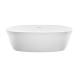 MTI Baths - ELENA SCULPTURESTONE FREESTANDING FLAT RIM SOAKER - GLOSS WHITE (65X32) - Gloss White