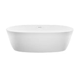 ELENA SCULPTURESTONE FREESTANDING FLAT RIM SOAKER - MATTE BISCUIT (65X32)