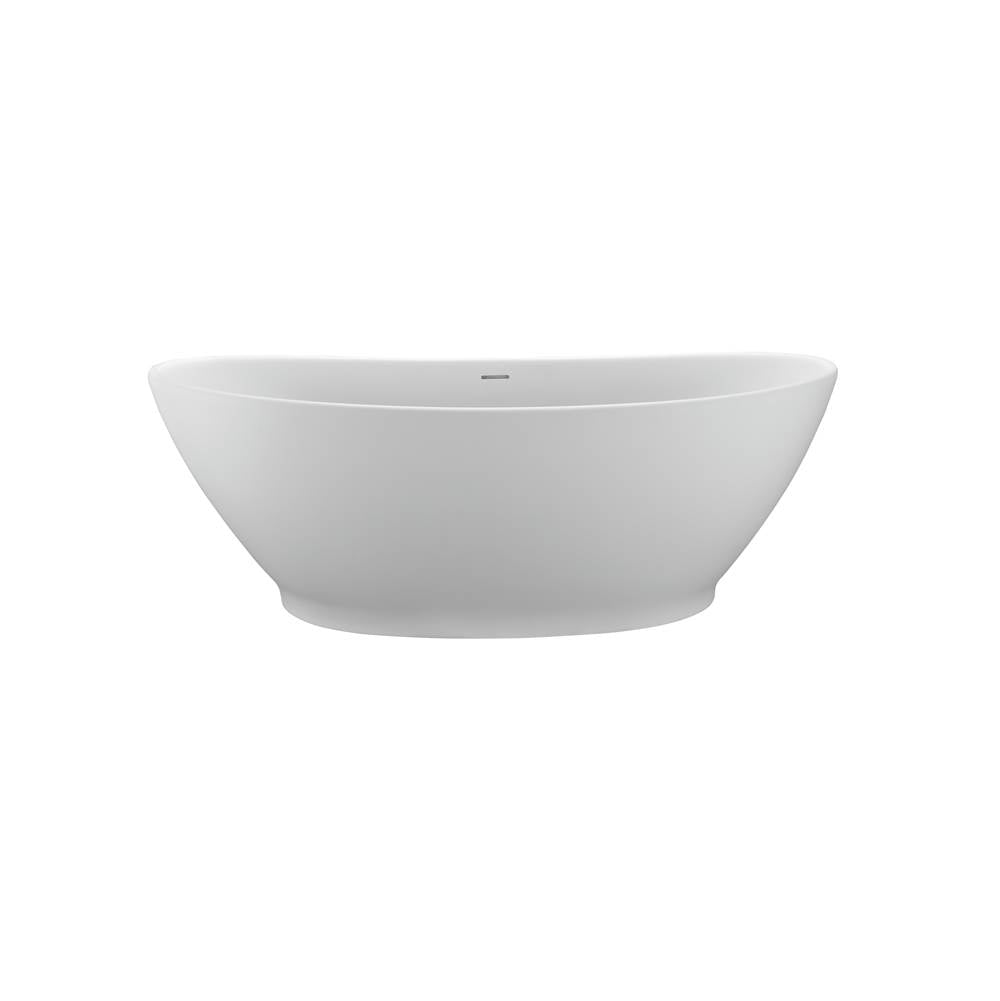 MTI Baths - ELISE SCULPTURESTONE FREESTANDING INTEGRAL PEDESTAL AIR BATH - GLOSS WHITE (66X33.5) - Gloss White