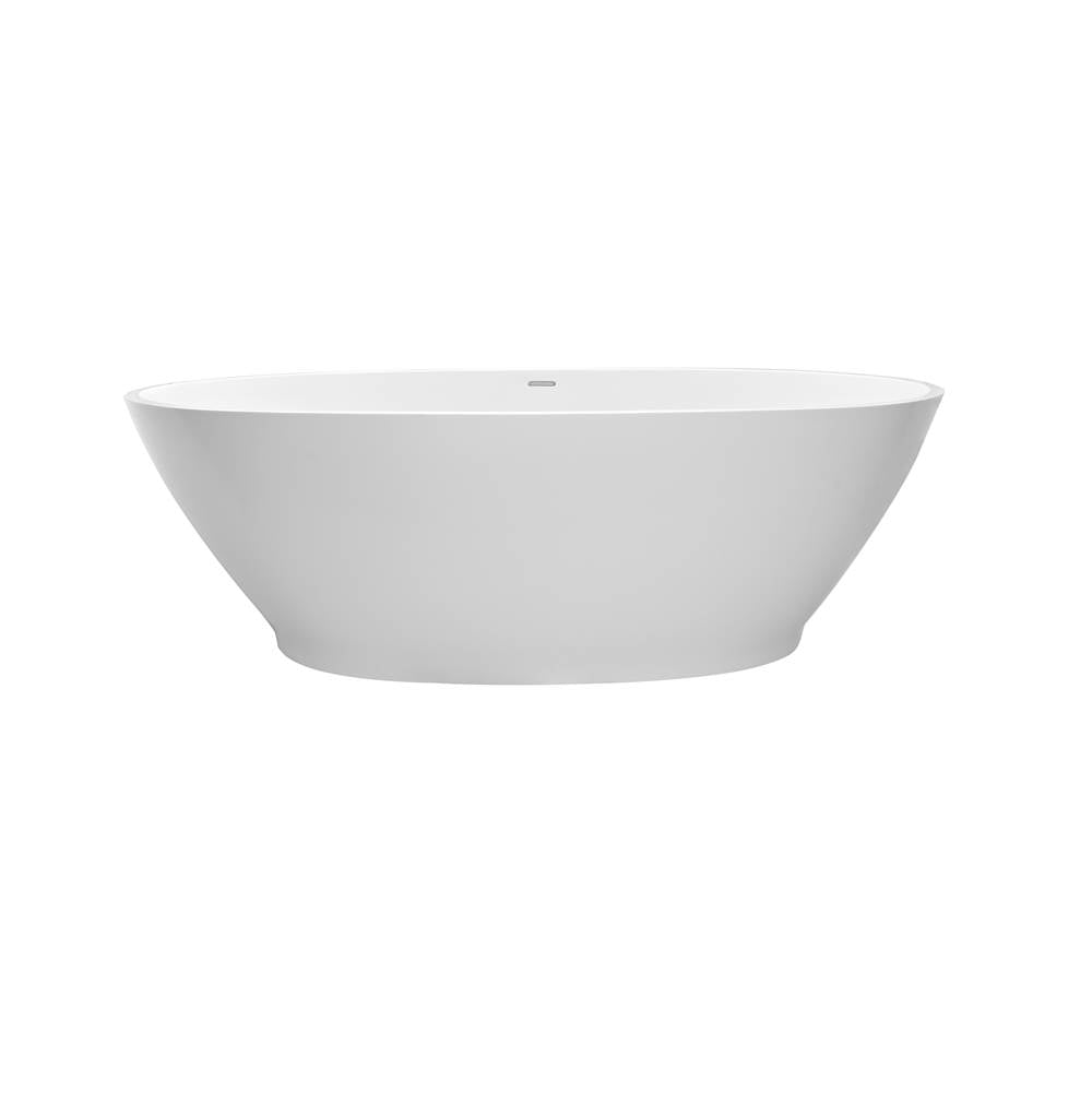 MTI Baths - ALISSA SCULPTURESTONE FREESTANDING AIR BATH - GLOSS WHITE (64.75X33.5) - Gloss White