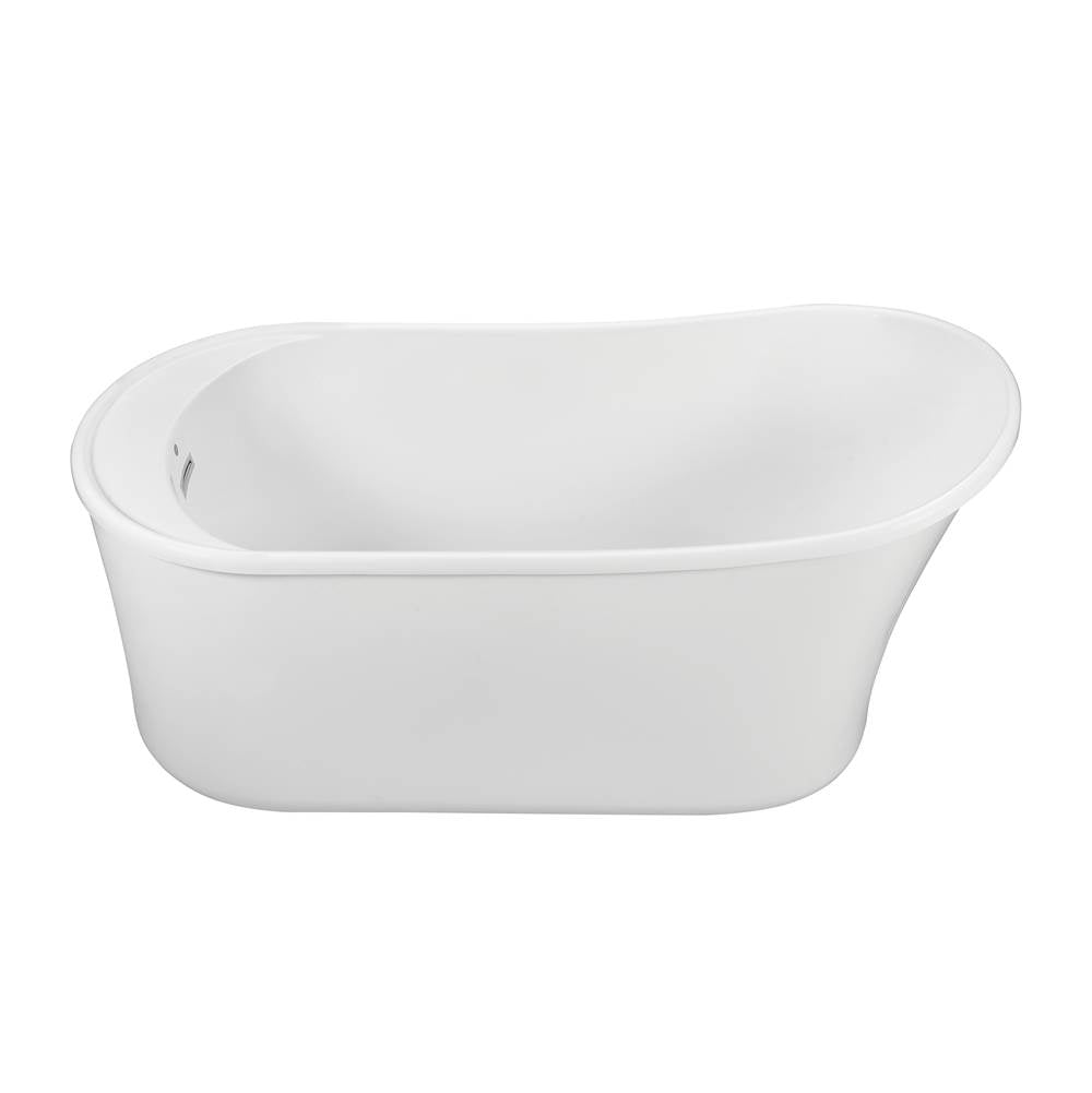 MTI Baths - ERYN DOLOMATTE FREESTANDING SLIPPER WITH DECK AIR BATH ELITE - WHITE 60X29.5 - Matte White