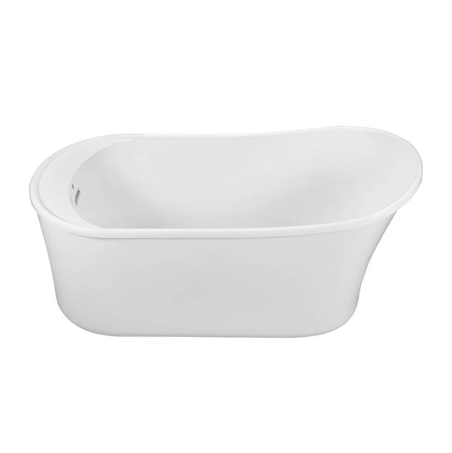 MTI Baths - ERYN DOLOMATTE FREESTANDING SLIPPER WITH DECK AIR BATH ELITE - WHITE 60X29.5 - Matte White