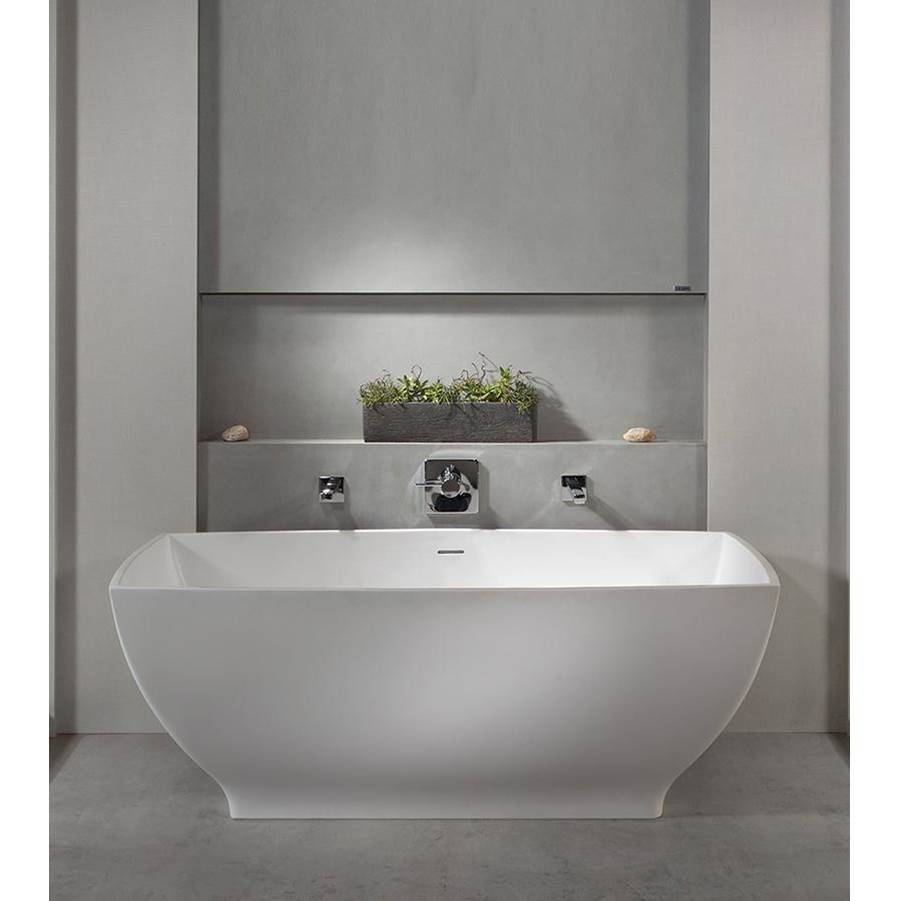 ADRIAN 2 SCULPTURESTONE FREESTANDING/UNDERMOUNT AIR BATH - MATTE BISCUIT (67.5X35.5)