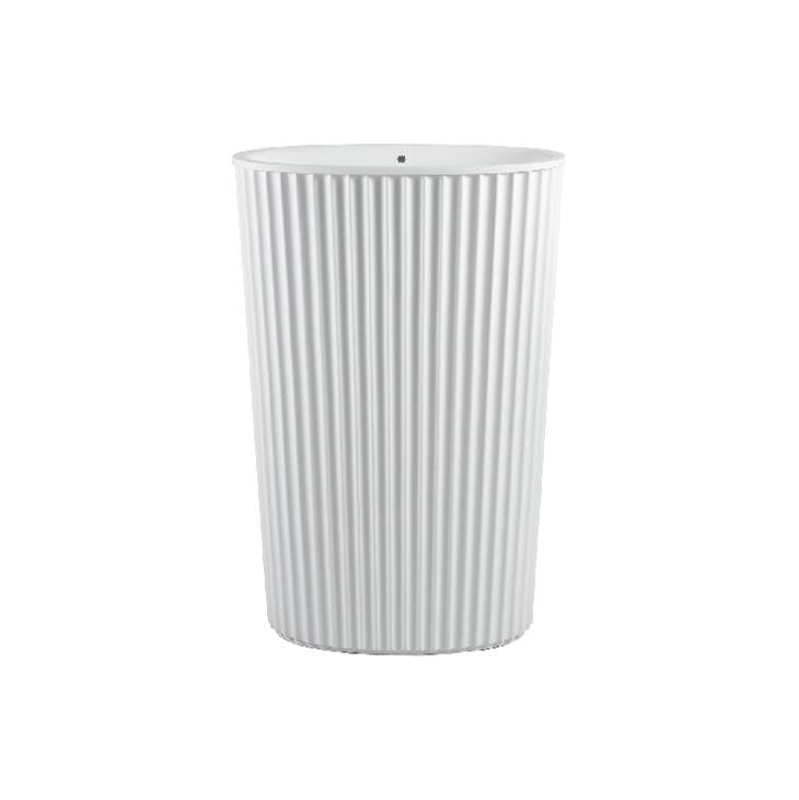 MTI Baths - BOWIE SCULPTURESTONE PEDESTAL SINK - MATTE WHITE (24x16) - White Matte