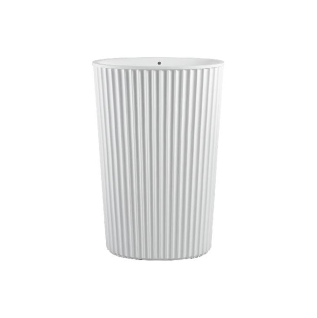 MTI Baths - BOWIE SCULPTURESTONE PEDESTAL SINK - MATTE WHITE (24x16) - White Matte