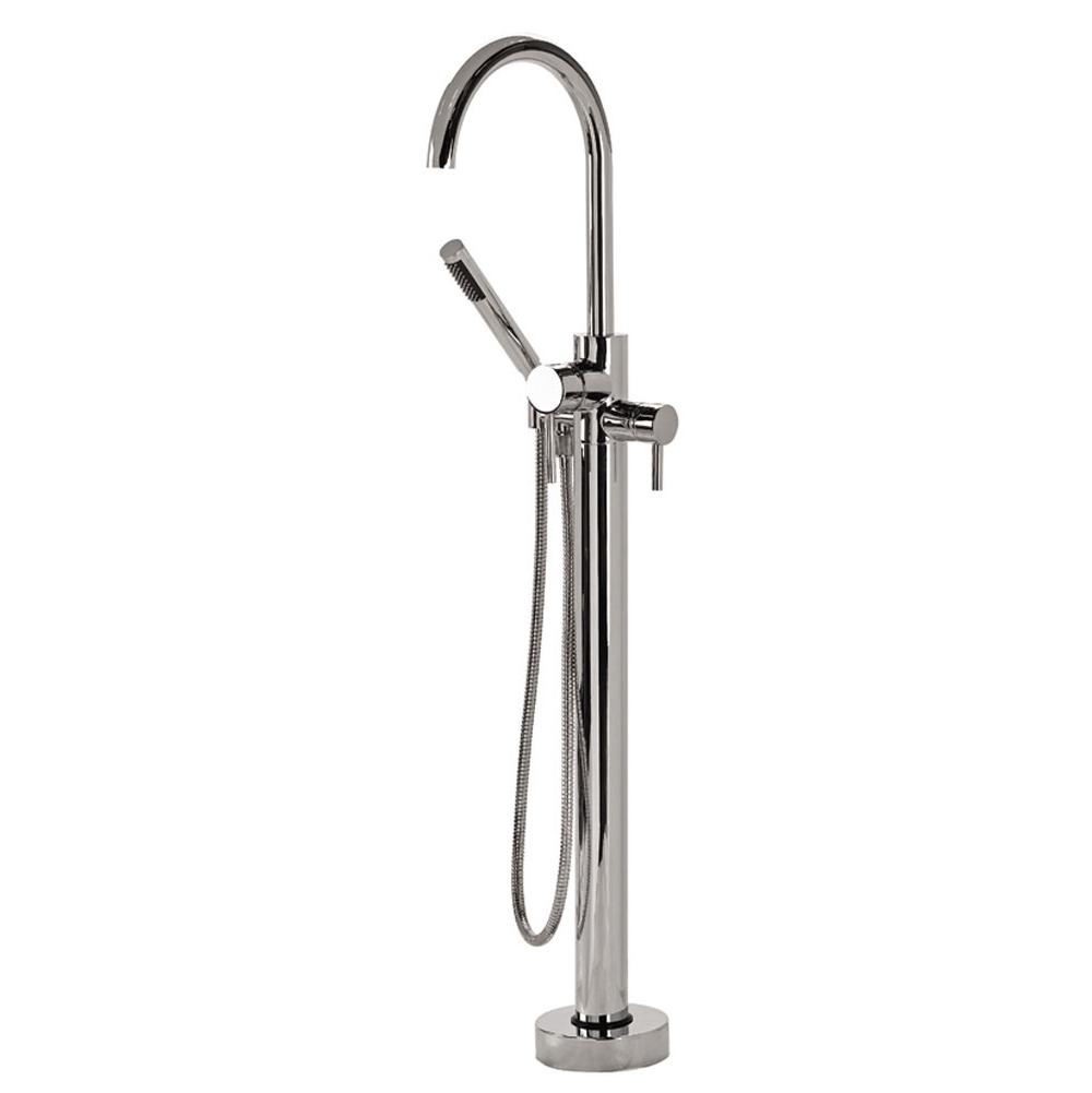 MTI Baths - FLOOR-MOUNTED HIGH-FLOW TUB FILLER - BRUSHED NICKEL - Matte Biscuit