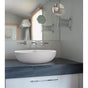 MTI Baths - LUNA 2 SCULPTURESTONE VESSEL FLAT RIM - MATTE WHITE (15.75) - White Matte